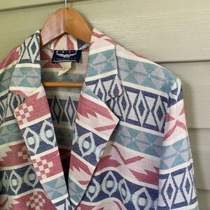 BEST AMERICAN vintage blazer southwest Aztec design women’s sz small retro EUC